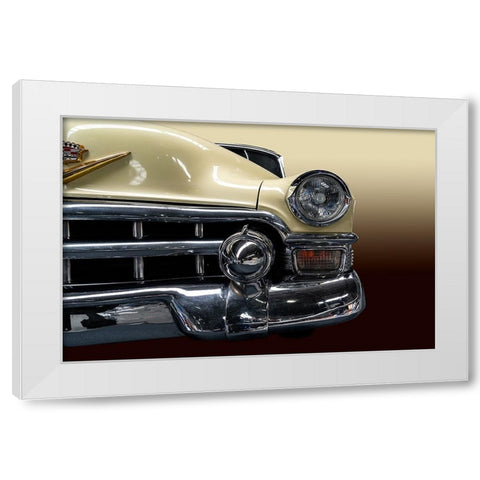 The Beige Cadillac White Modern Wood Framed Art Print by Weber, Roland