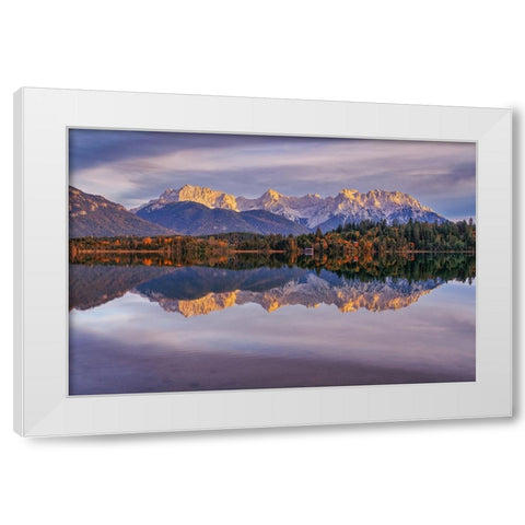 Autumn Lake White Modern Wood Framed Art Print by Maier, Norbert