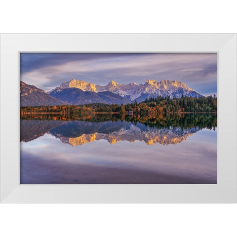 Autumn Lake White Modern Wood Framed Art Print by Maier, Norbert