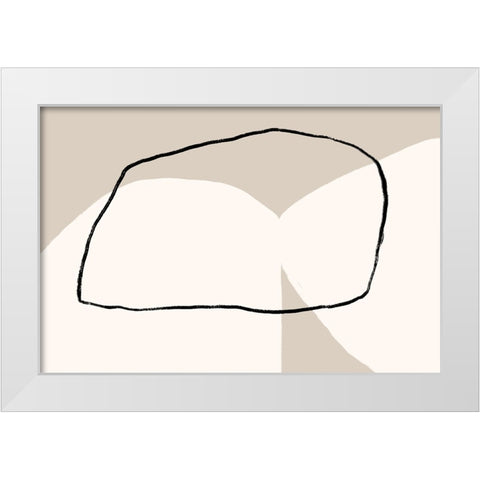 Abstractions No 1 White Modern Wood Framed Art Print by uplusmestudio