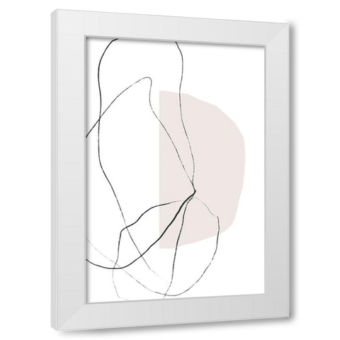 Fragile Lines White Modern Wood Framed Art Print by uplusmestudio