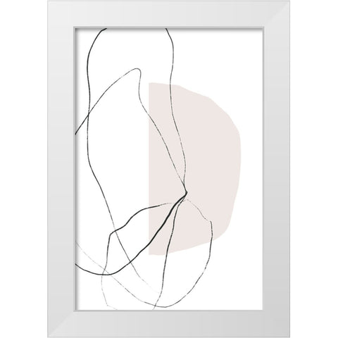 Fragile Lines White Modern Wood Framed Art Print by uplusmestudio