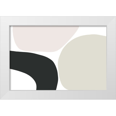 Oneness Abstract No 1 White Modern Wood Framed Art Print by uplusmestudio