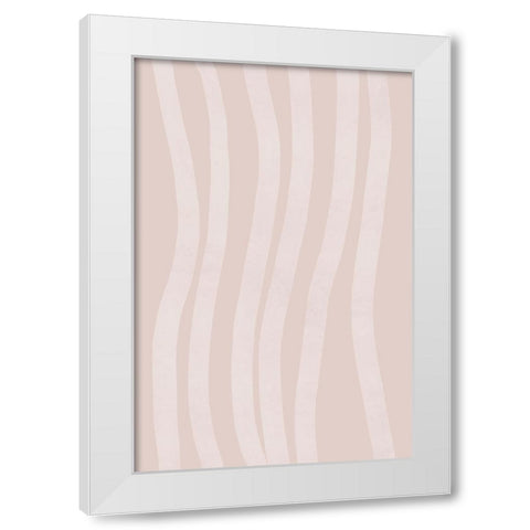 Simple Lines No 1 White Modern Wood Framed Art Print by uplusmestudio