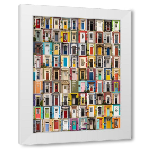 Jellybean Doors White Modern Wood Framed Art Print by Xu, Tony