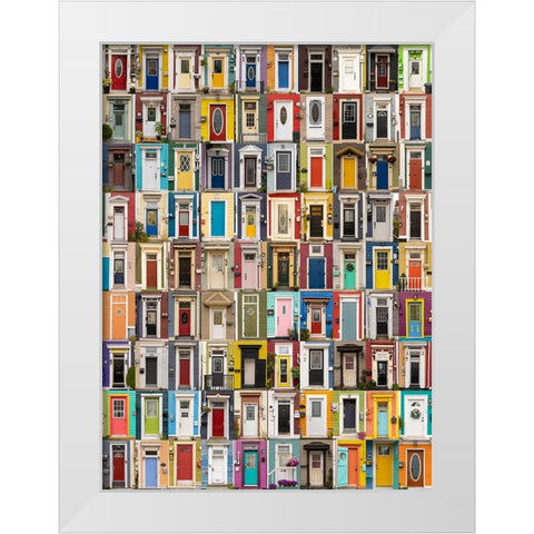 Jellybean Doors White Modern Wood Framed Art Print by Xu, Tony