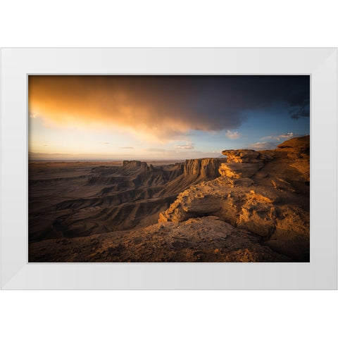The First Light White Modern Wood Framed Art Print by Wei, Willa