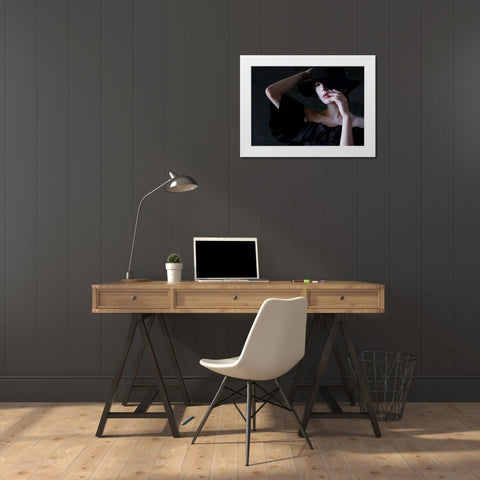 Maya White Modern Wood Framed Art Print by Sakamoto, Tsutomu