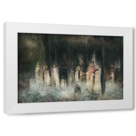 The Public White Modern Wood Framed Art Print by Van Der, Jan