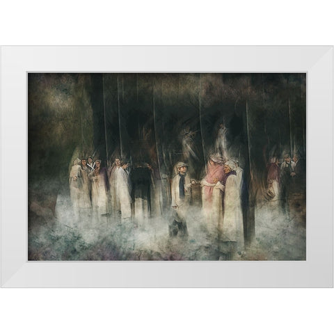 The Public White Modern Wood Framed Art Print by Van Der, Jan