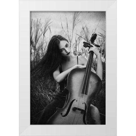 Evora White Modern Wood Framed Art Print by Abdillah, Djayent