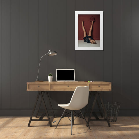 Red Heels! White Modern Wood Framed Art Print by Behzadi Boroujeni, Amir