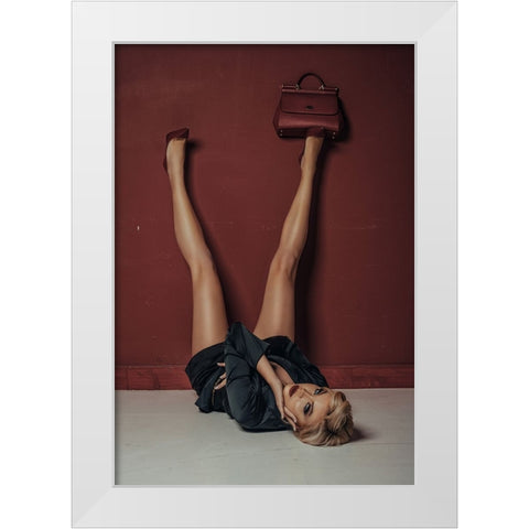 Red Heels! White Modern Wood Framed Art Print by Behzadi Boroujeni, Amir