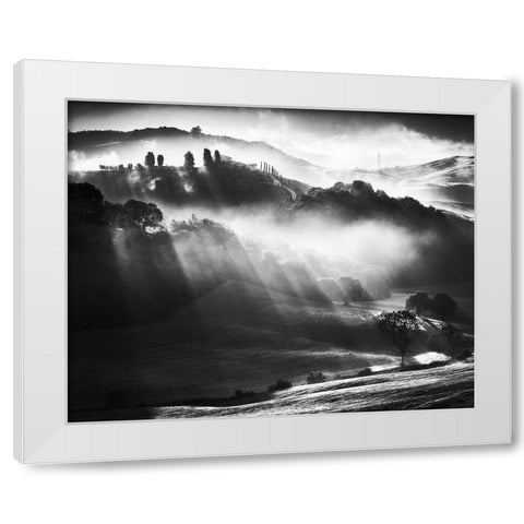 Sunrise White Modern Wood Framed Art Print by Prioteasa, Sebastian