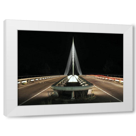 De Harp  In Hoofddorp -Werk Van Calatrava White Modern Wood Framed Art Print by Agterhof, Piet