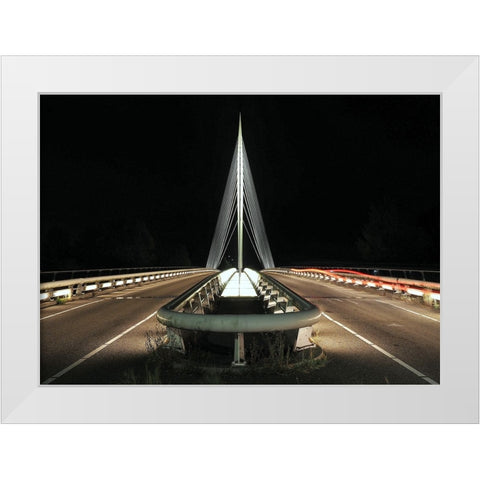 De Harp  In Hoofddorp -Werk Van Calatrava White Modern Wood Framed Art Print by Agterhof, Piet