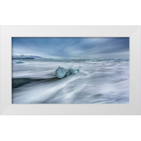 The Baby Falling Down The Sea White Modern Wood Framed Art Print by Zhen Yu, James