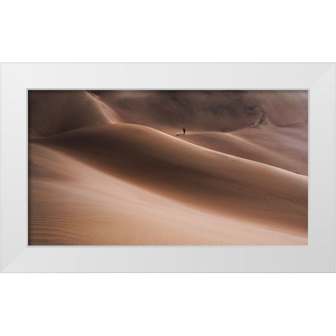 Lonely White Modern Wood Framed Art Print by Taghipour, Marjan