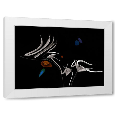 Night Concerto... White Modern Wood Framed Art Print by Dufour, Thierry