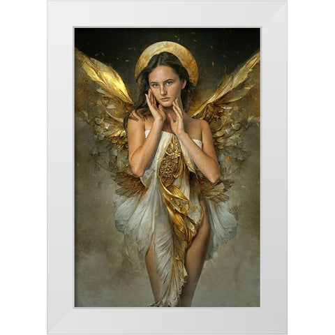 Goldenangel White Modern Wood Framed Art Print by Egger, Marcel