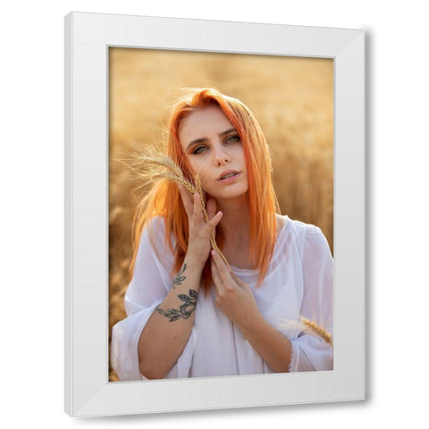 Darina White Modern Wood Framed Art Print by Bogdan R, Mihai