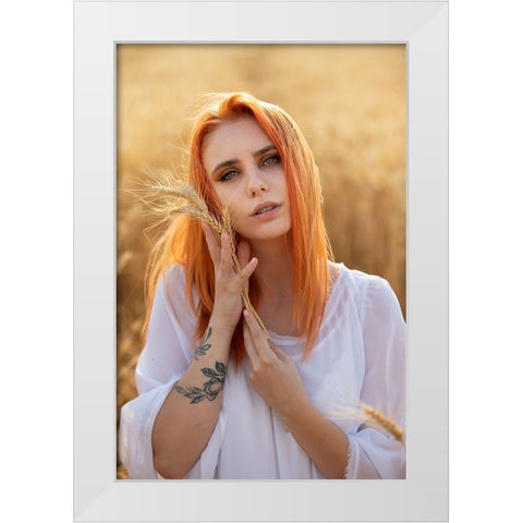Darina White Modern Wood Framed Art Print by Bogdan R, Mihai