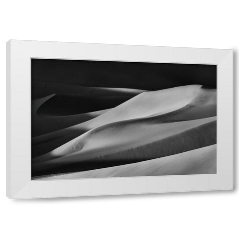 The Art Of Sand And Wind (4) White Modern Wood Framed Art Print by Qiu, Jenny