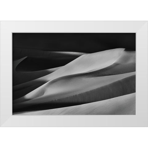 The Art Of Sand And Wind (4) White Modern Wood Framed Art Print by Qiu, Jenny