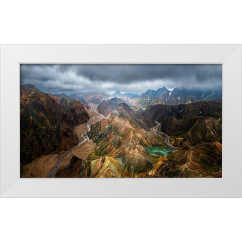 Iceland Landscape White Modern Wood Framed Art Print by Bian, James