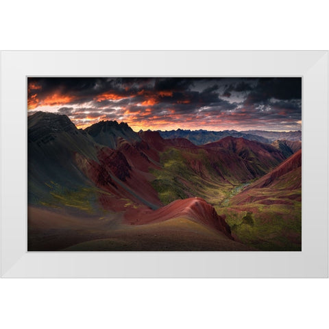 Red Valley White Modern Wood Framed Art Print by Nienartowicz, Karol