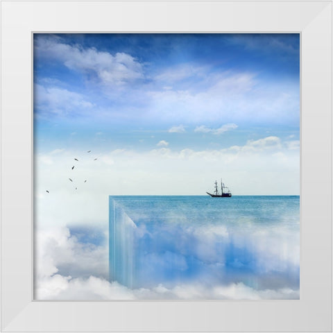 Close To The Edge White Modern Wood Framed Art Print by Punyet Miro, Carles