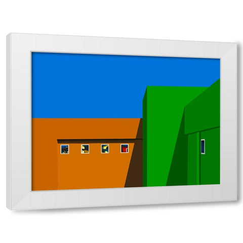 Facade -Jerusalem White Modern Wood Framed Art Print by Orbach, Arnon