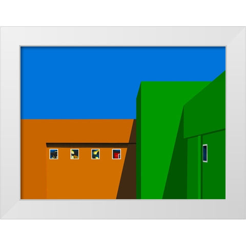 Facade -Jerusalem White Modern Wood Framed Art Print by Orbach, Arnon