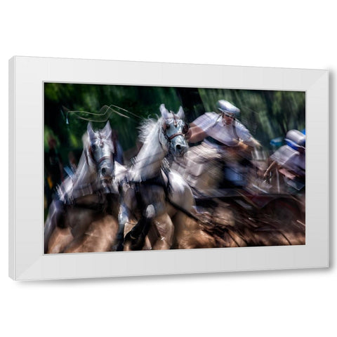 Hors Marathon White Modern Wood Framed Art Print by Malovrh, Milan