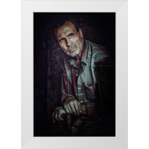 Portrait White Modern Wood Framed Art Print by Elsharma, Yasmin