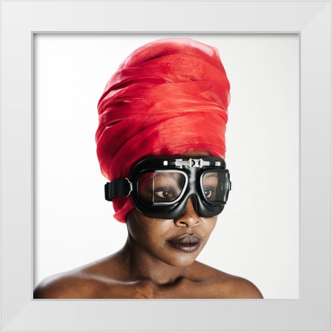 Flying White Modern Wood Framed Art Print by Brackstone, Mel