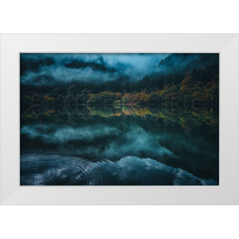 Silence White Modern Wood Framed Art Print by Hiromichi