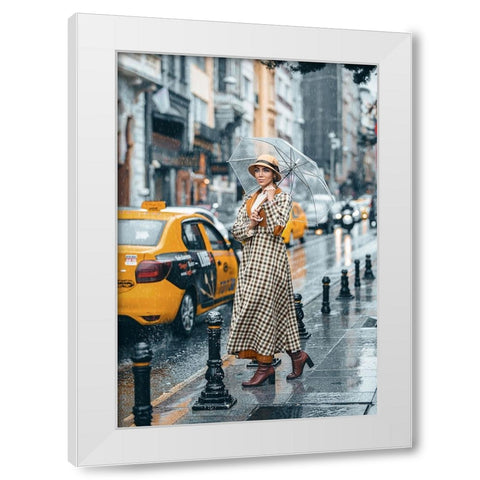 Under The Rain! White Modern Wood Framed Art Print by Behzadi Boroujeni, Amir