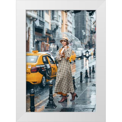 Under The Rain! White Modern Wood Framed Art Print by Behzadi Boroujeni, Amir