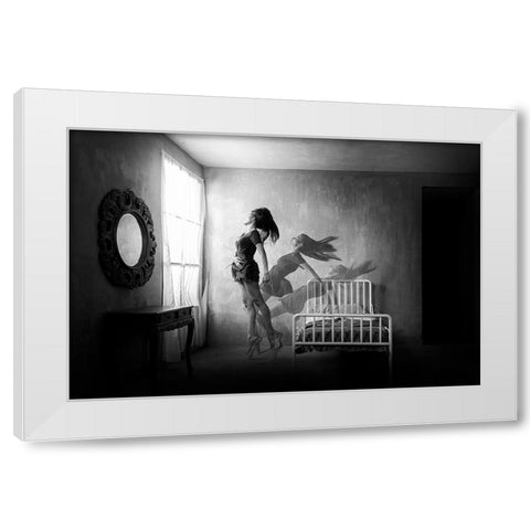 Called White Modern Wood Framed Art Print by Bunjamin (Abe), Antonyus