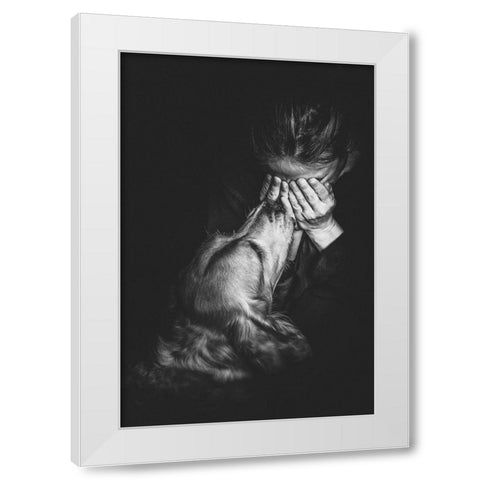 IM Here White Modern Wood Framed Art Print by Fidanza, Toni