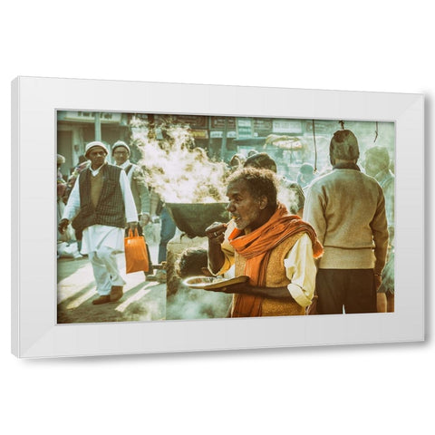 Free Food For All White Modern Wood Framed Art Print by Ratnayake, Samara