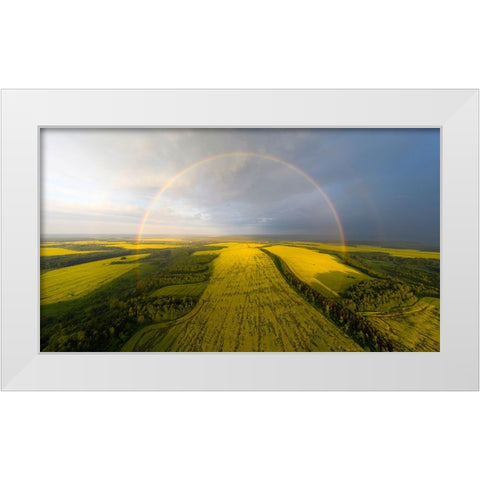 An Exotic Look At The Rainbow White Modern Wood Framed Art Print by Doronin, Dmitry