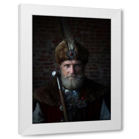 Magnate White Modern Wood Framed Art Print by Miroslaw