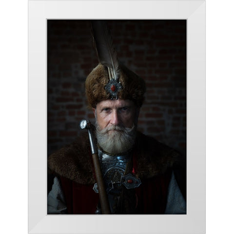 Magnate White Modern Wood Framed Art Print by Miroslaw