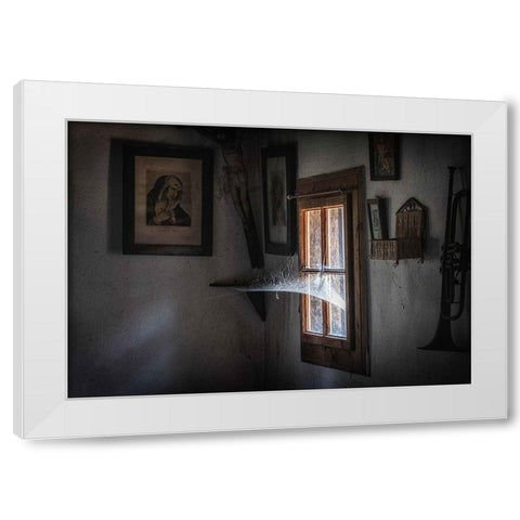 Past Time White Modern Wood Framed Art Print by Mihailowitsch, Pia