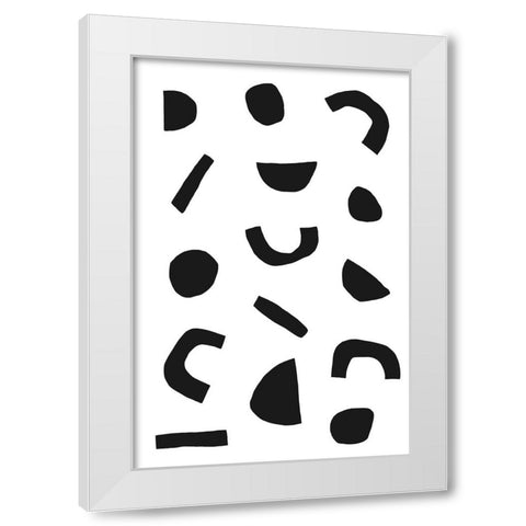 Abstract Get Together No 1 White Modern Wood Framed Art Print by uplusmestudio