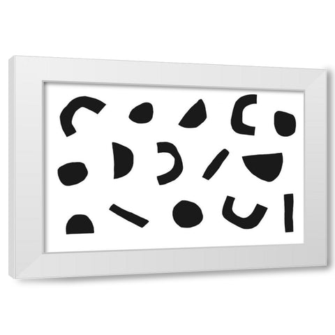 Abstract Get Together No 1 White Modern Wood Framed Art Print by uplusmestudio