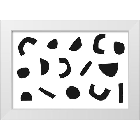 Abstract Get Together No 1 White Modern Wood Framed Art Print by uplusmestudio