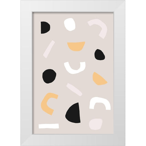 Abstract Get Together No 2 White Modern Wood Framed Art Print by uplusmestudio